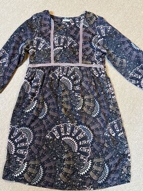 Danish Kaffe Dress, size 36, vintage style, patterned, bohemian, hippie